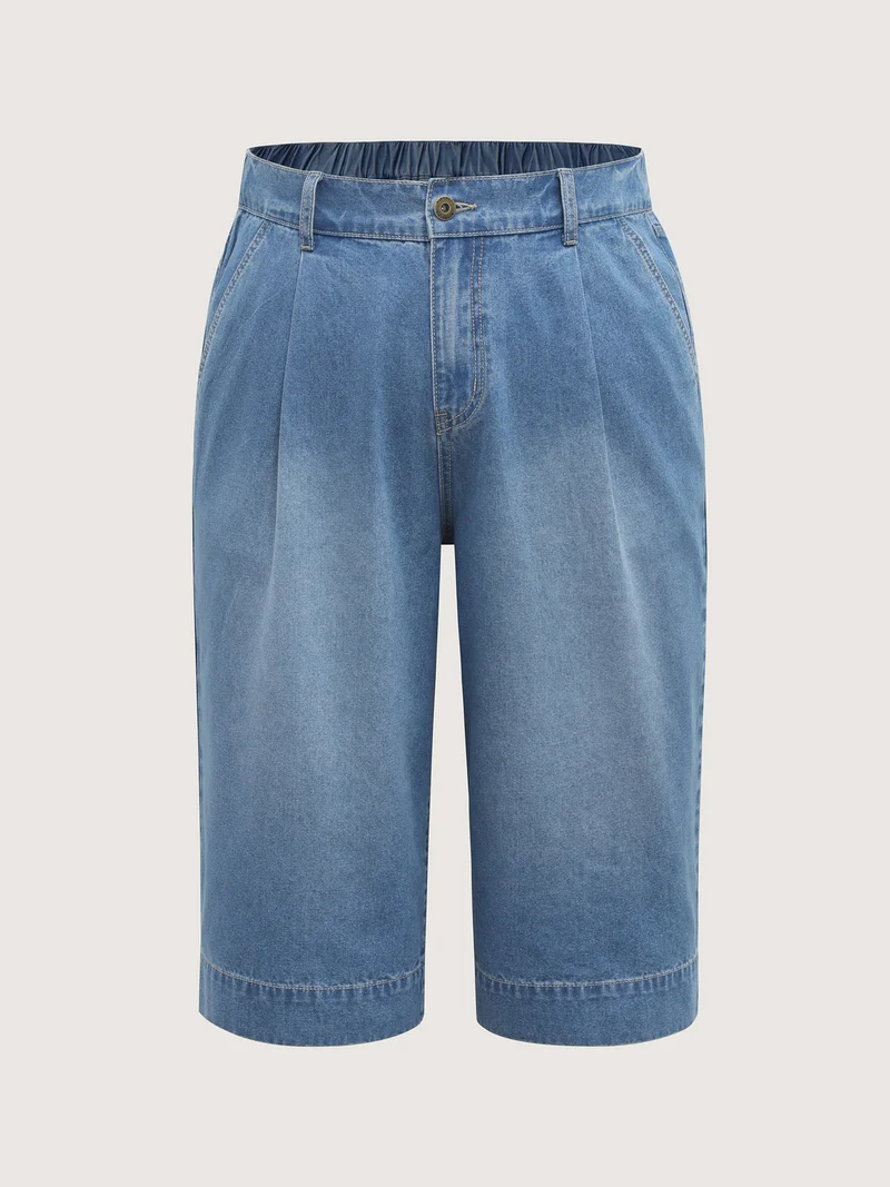 Stretchy Back-Waist Cropped Jeans