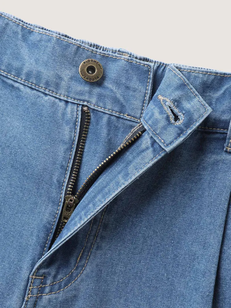 Stretchy Back-Waist Cropped Jeans