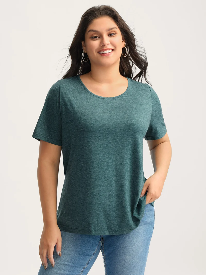Backless Crisscross Solid T-Shirt
