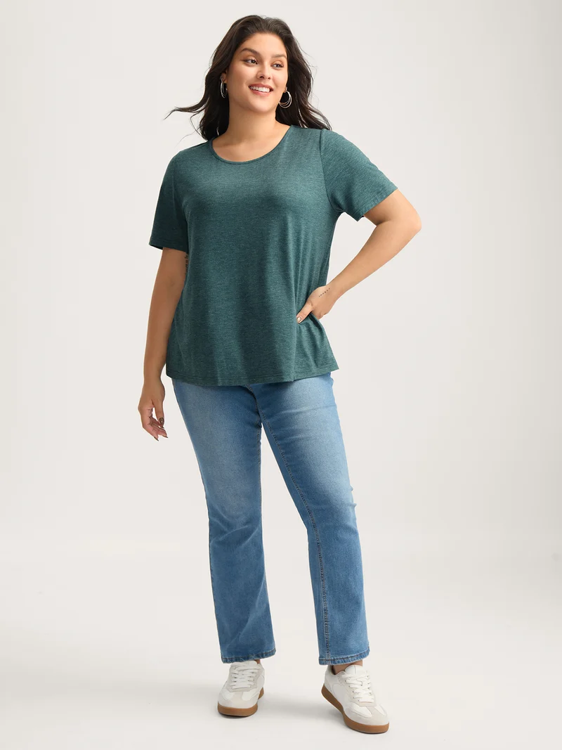 Backless Crisscross Solid T-Shirt