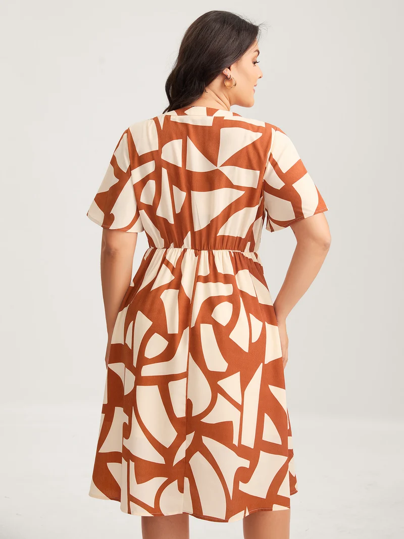 Toothpick Pleat Notched Collar Midi Dress