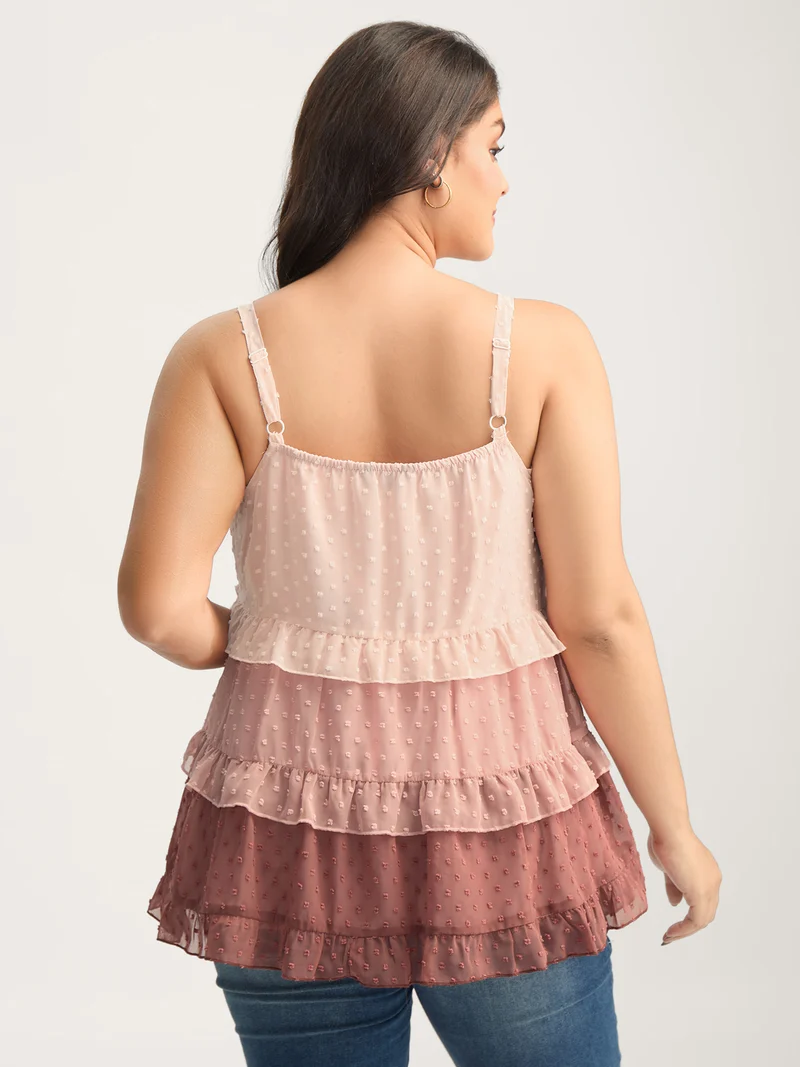 Textured Color Block Tiered Tank Top