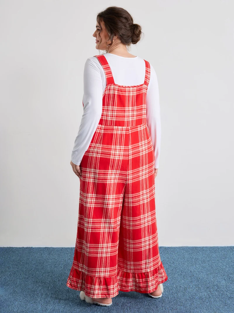 Pure Cotton Adjustable Overall Strap Sleep Jumpsuit