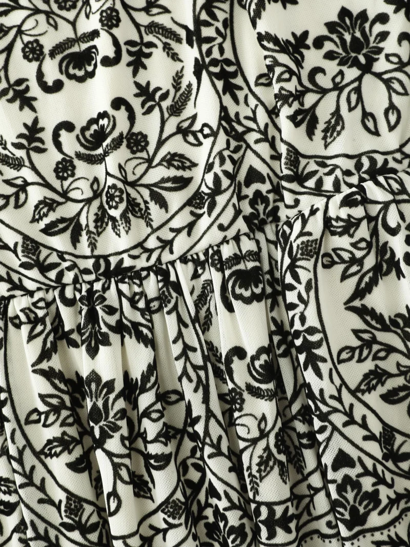 Floral Flocked Print Cami Midi Dress