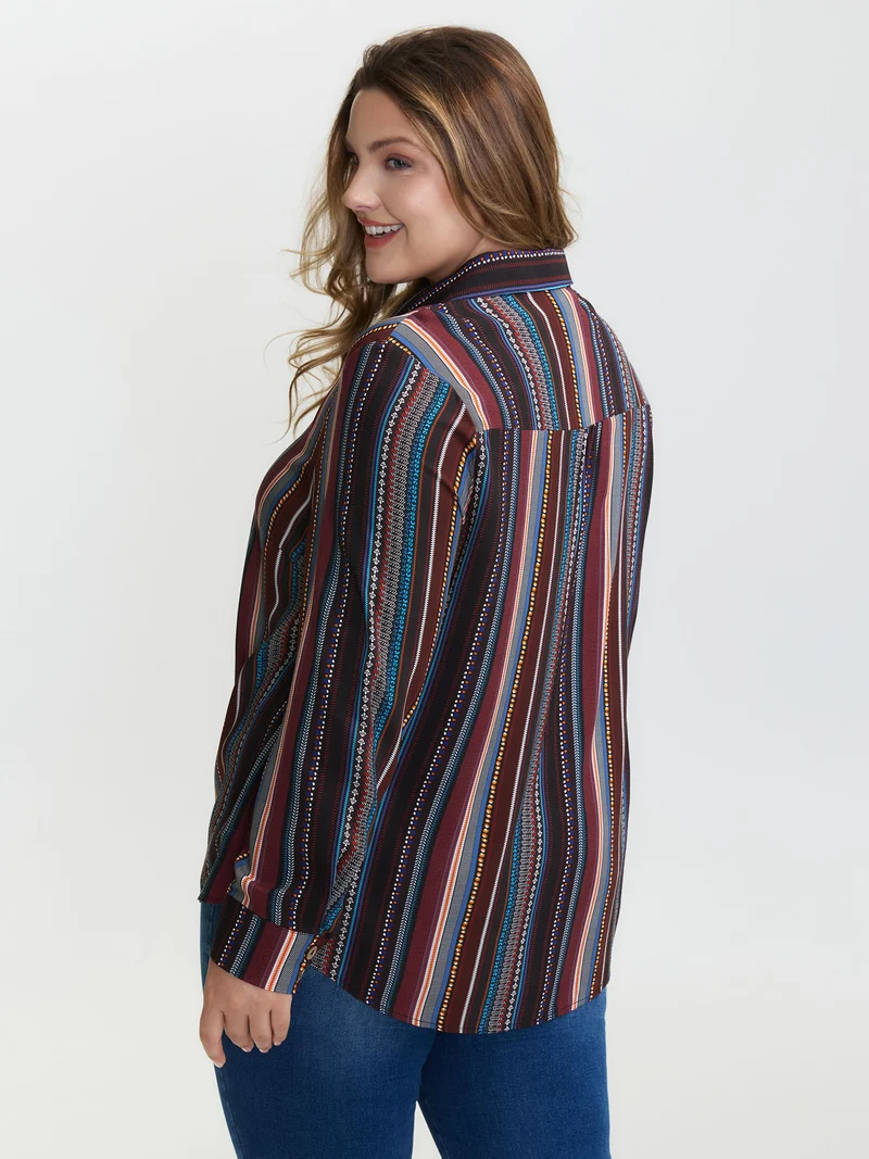Colorful Stripe Button-Down Shirt