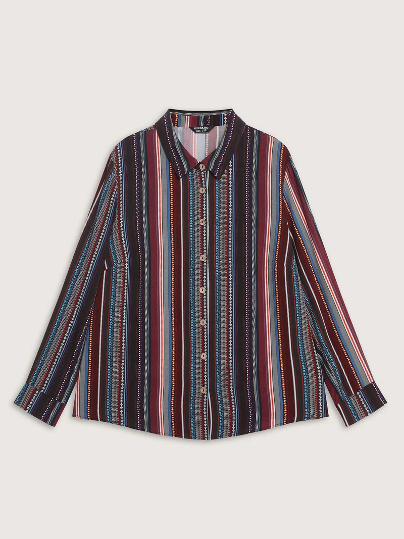 Colorful Stripe Button-Down Shirt