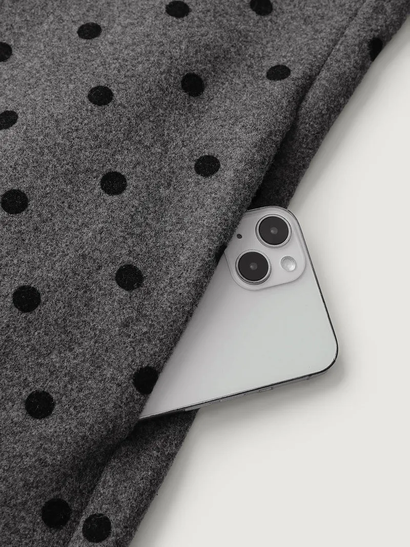 Polka-Dot Pockets Button Mini Dress
