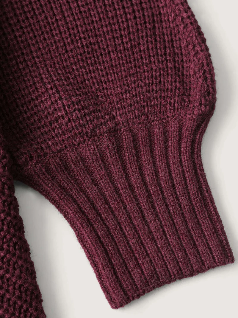 Turtle Neck Batwing Sleeve Asymmetrical Hem Pullover