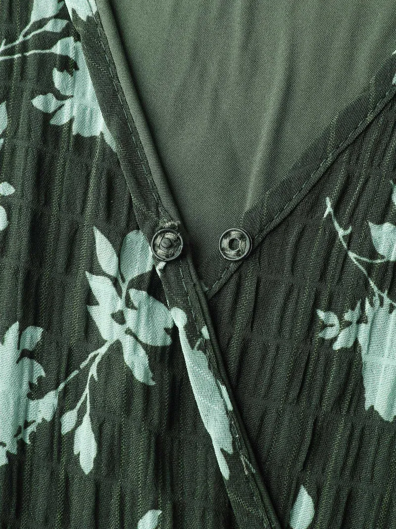 Silhouette Flower Tiered Belted Maxi Dress