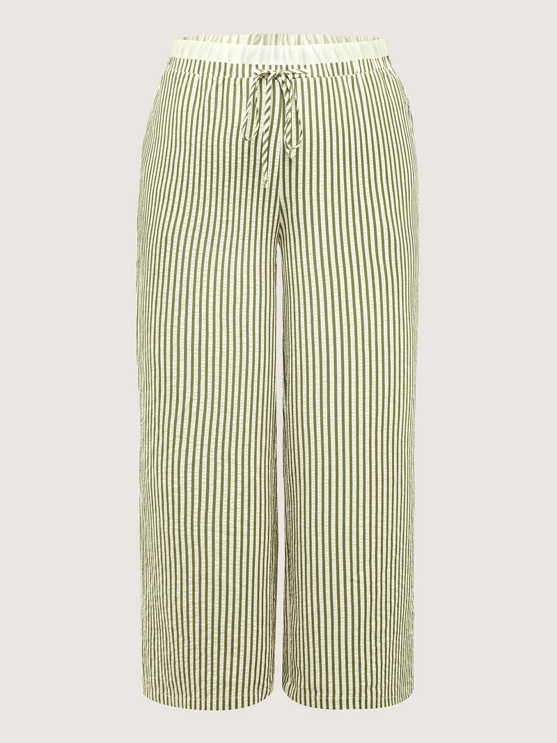 Stripes Layered Contrast Drawstring Pants
