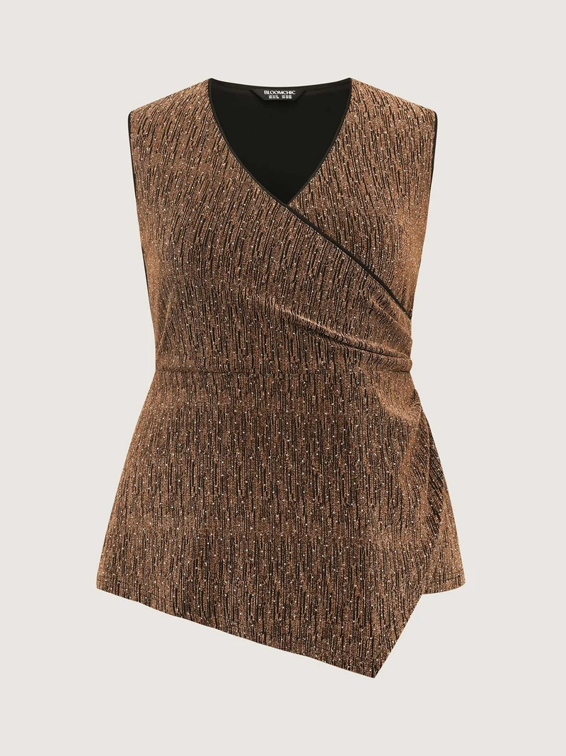 Rhinestone Stretchy Waist Drape Tank Top