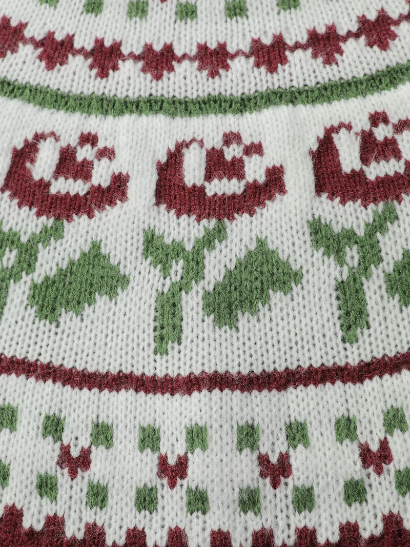 Floral Fair Isle Raglan Sleeve Pullover
