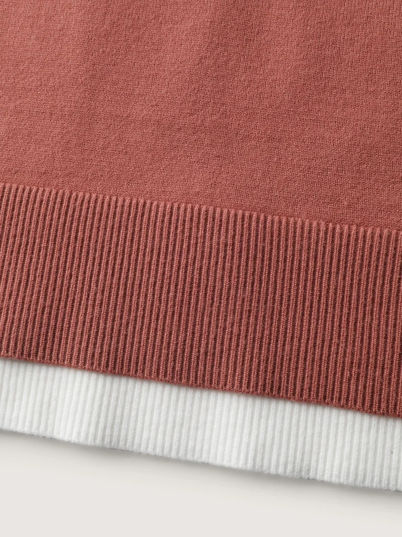 Supersoft 2-in-1 Polo Collar Color Contrast Pullover