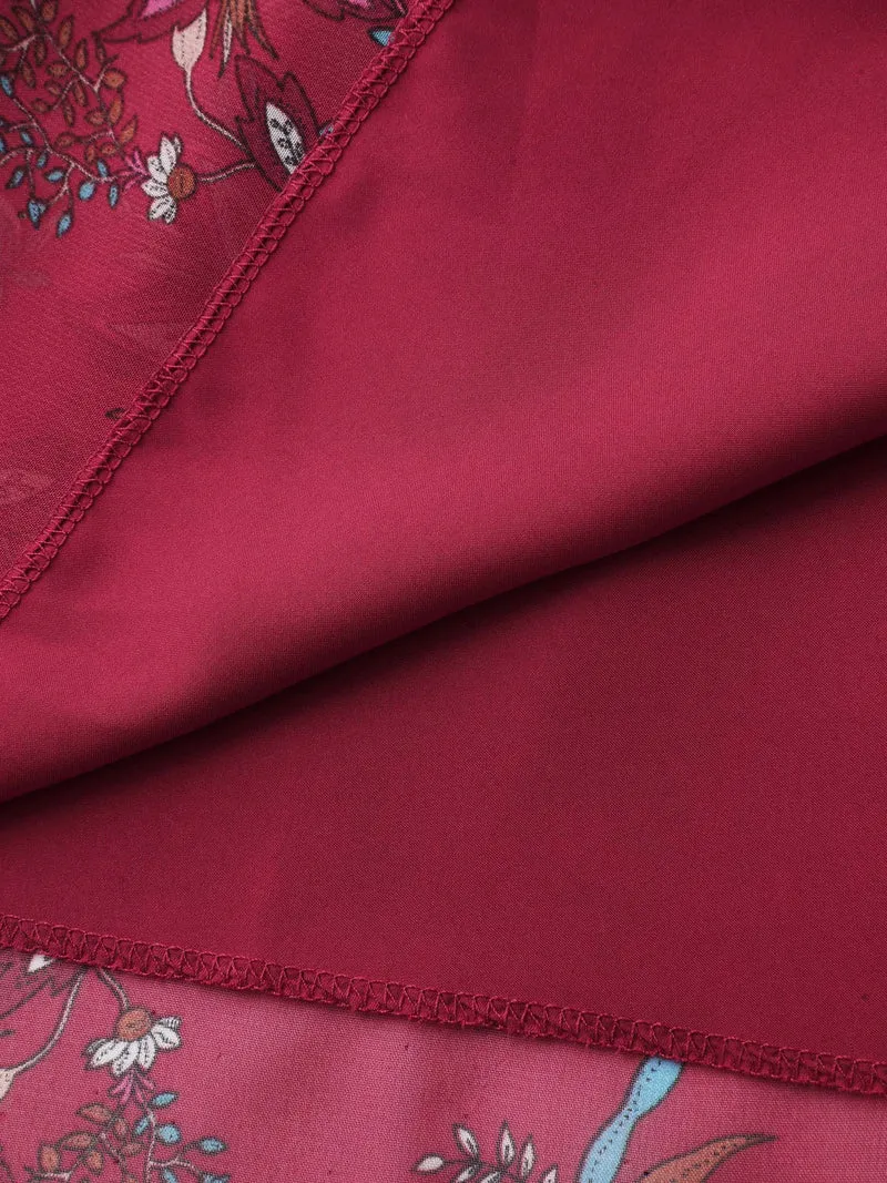 Floral Romance Shirred A-Line Midi Skirt