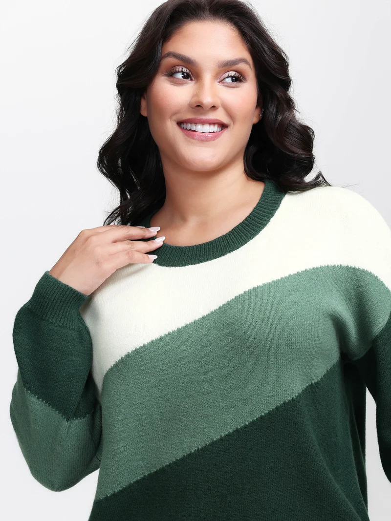Colorblock Drop Shoulder Pullover