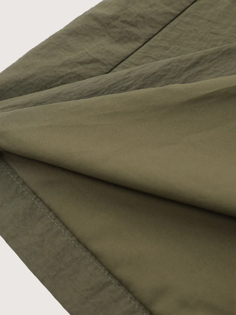 Drawstring Waist Pockets Hooded Coat