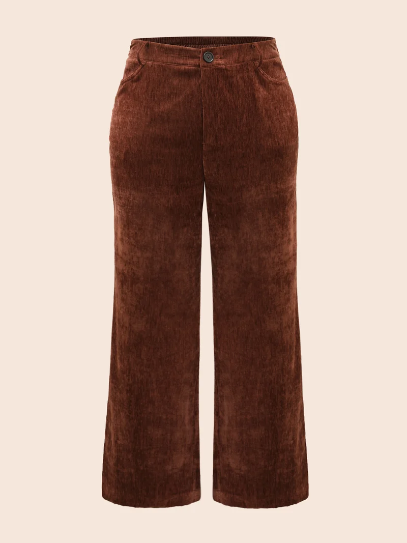 Mid Rise Chenille Bootcut Pants