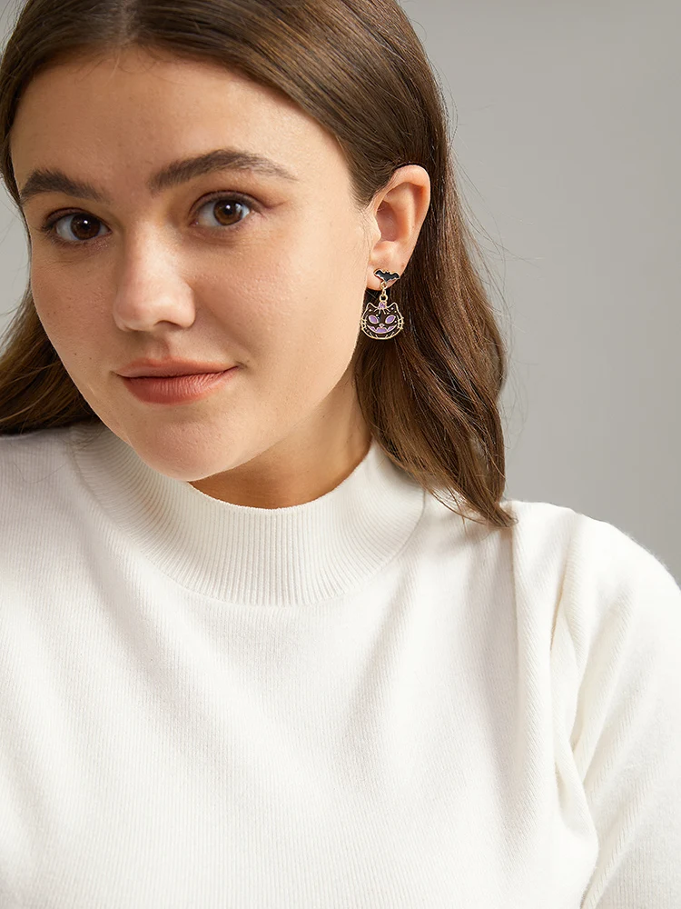 Halloween Cat Pendant Earrings