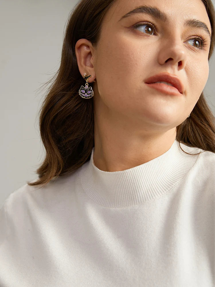 Halloween Cat Pendant Earrings