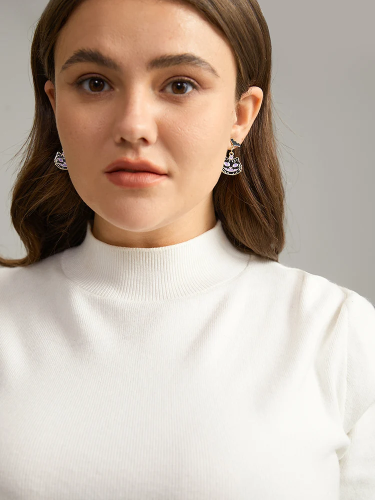 Halloween Cat Pendant Earrings