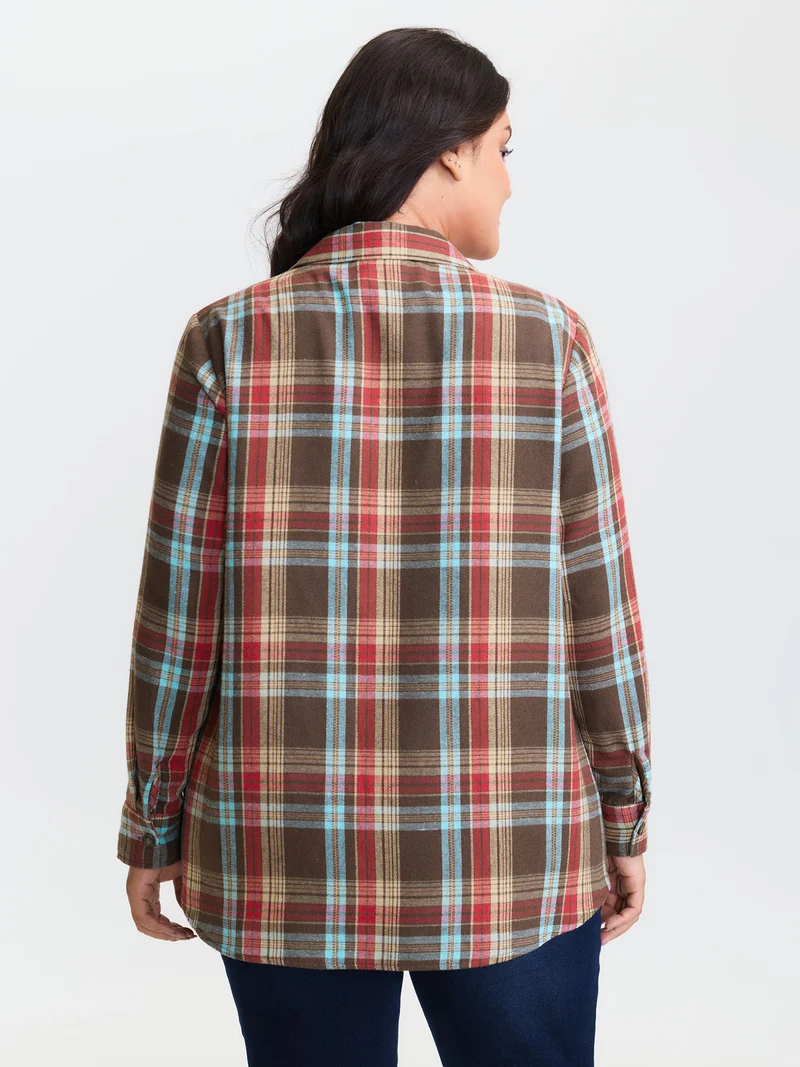 Plaid Print Button Down Shirt