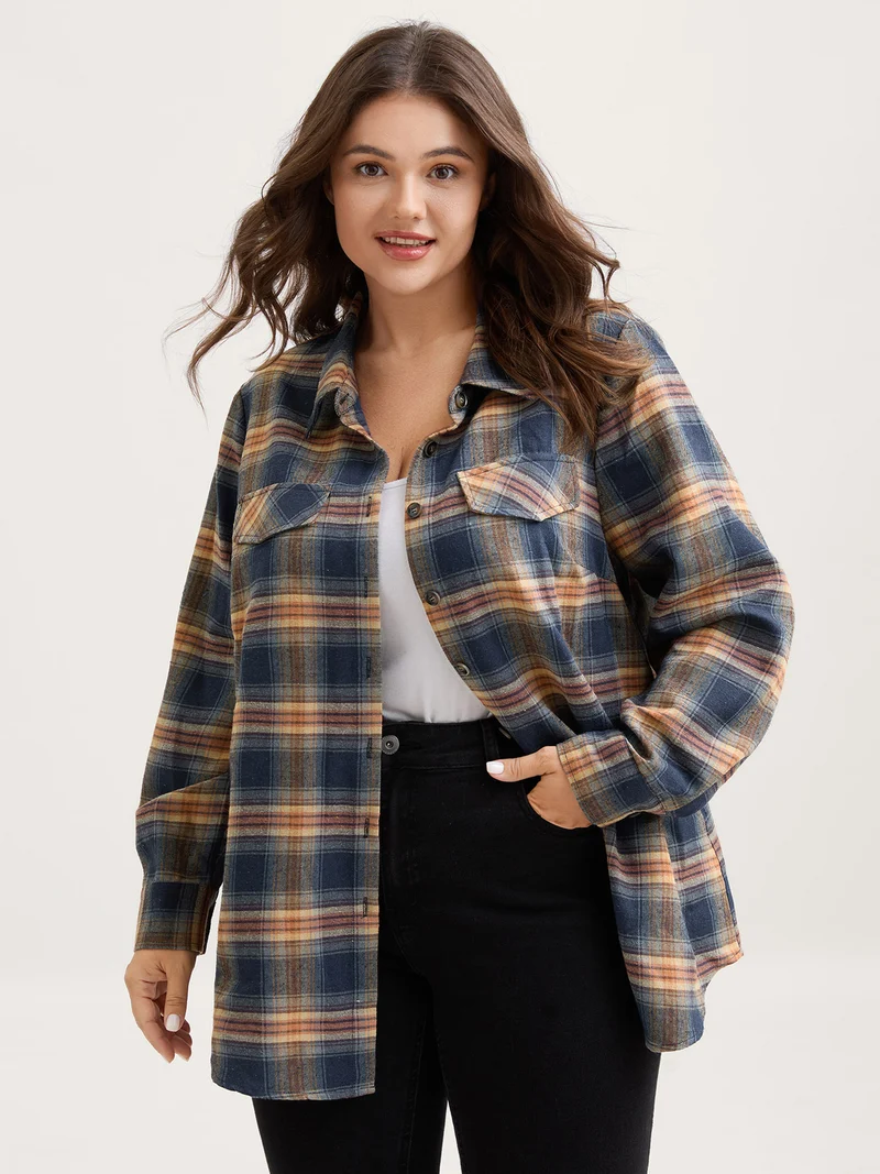 Plaid Print Button Down Shirt