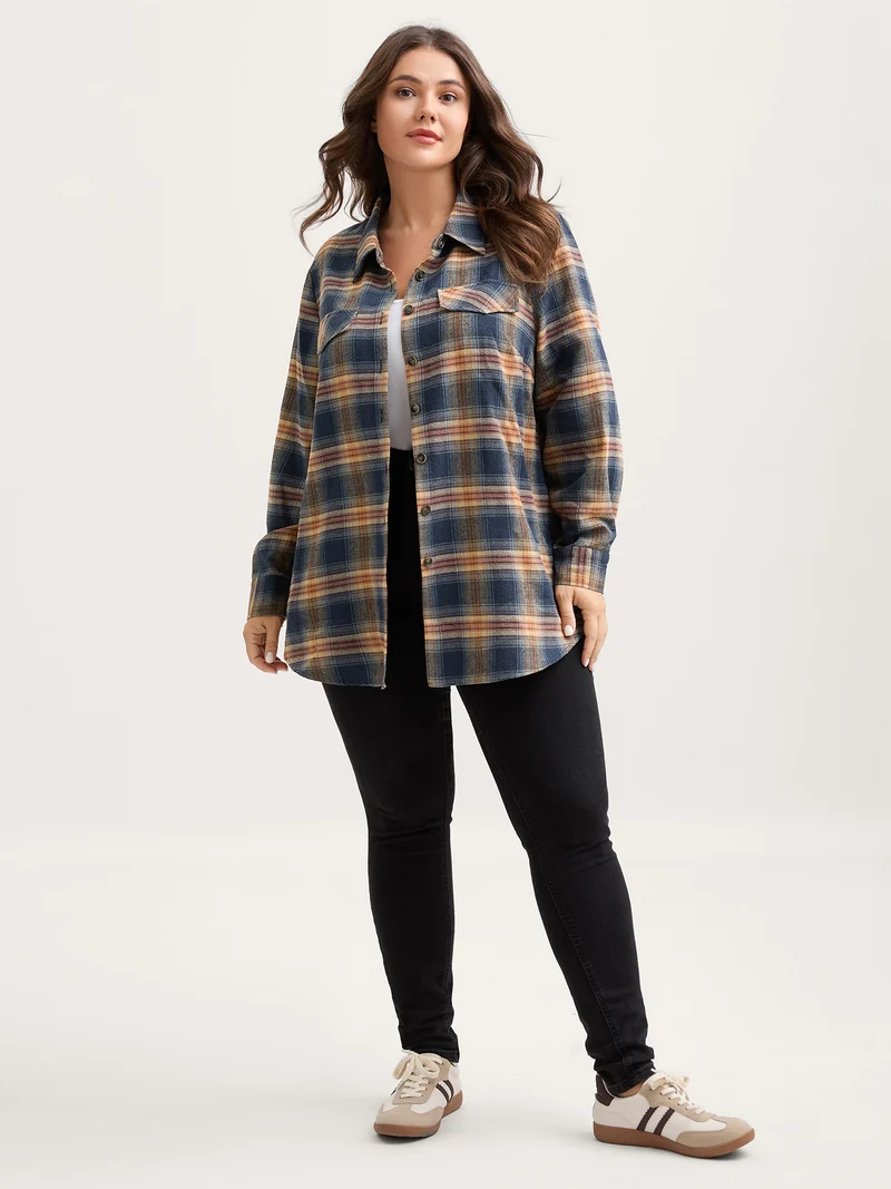 Plaid Print Button Down Shirt