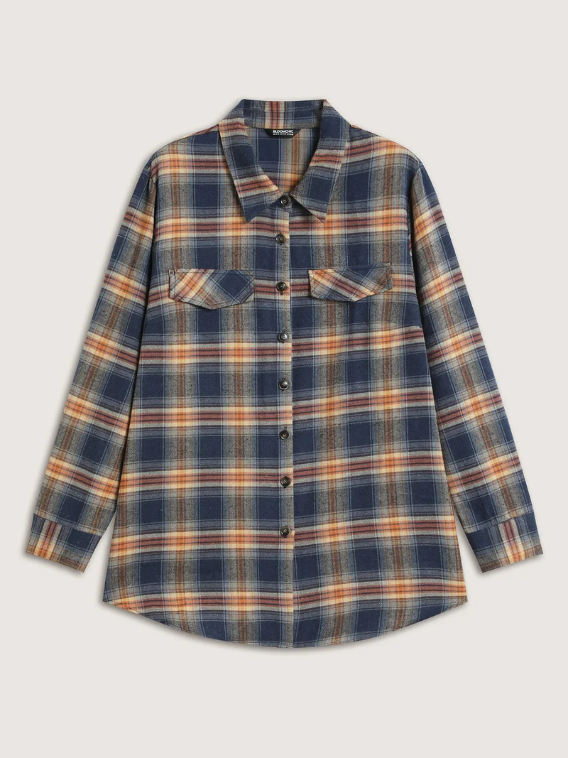 Plaid Print Button Down Shirt