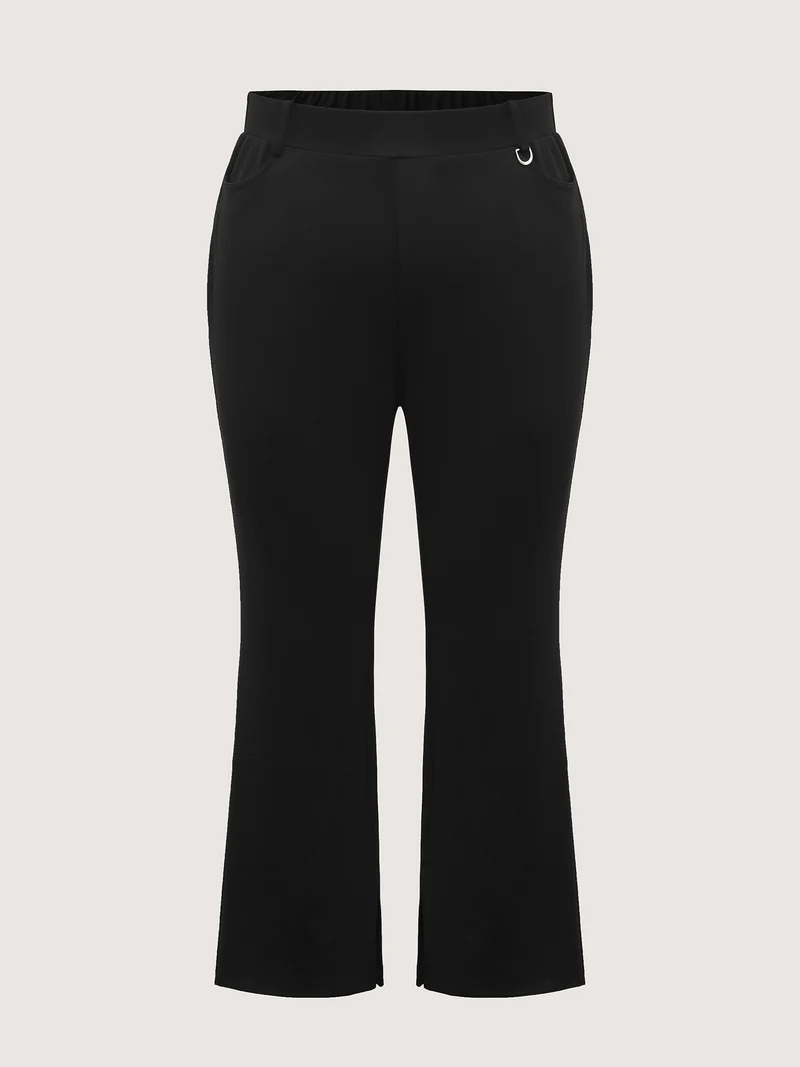 Pull-On Solid Bootcut Pants