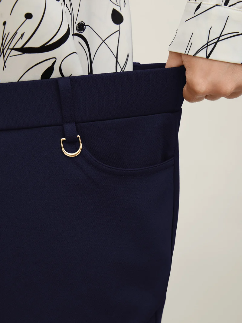 Pull-On Solid Bootcut Pants