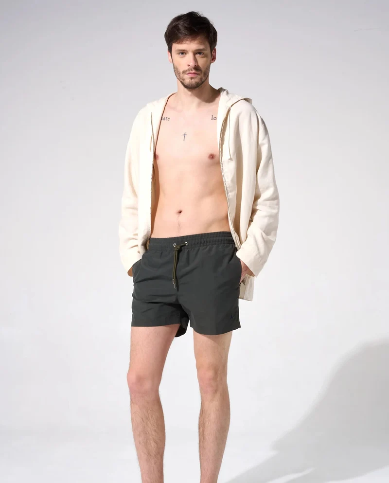Short de bain uni recyclé