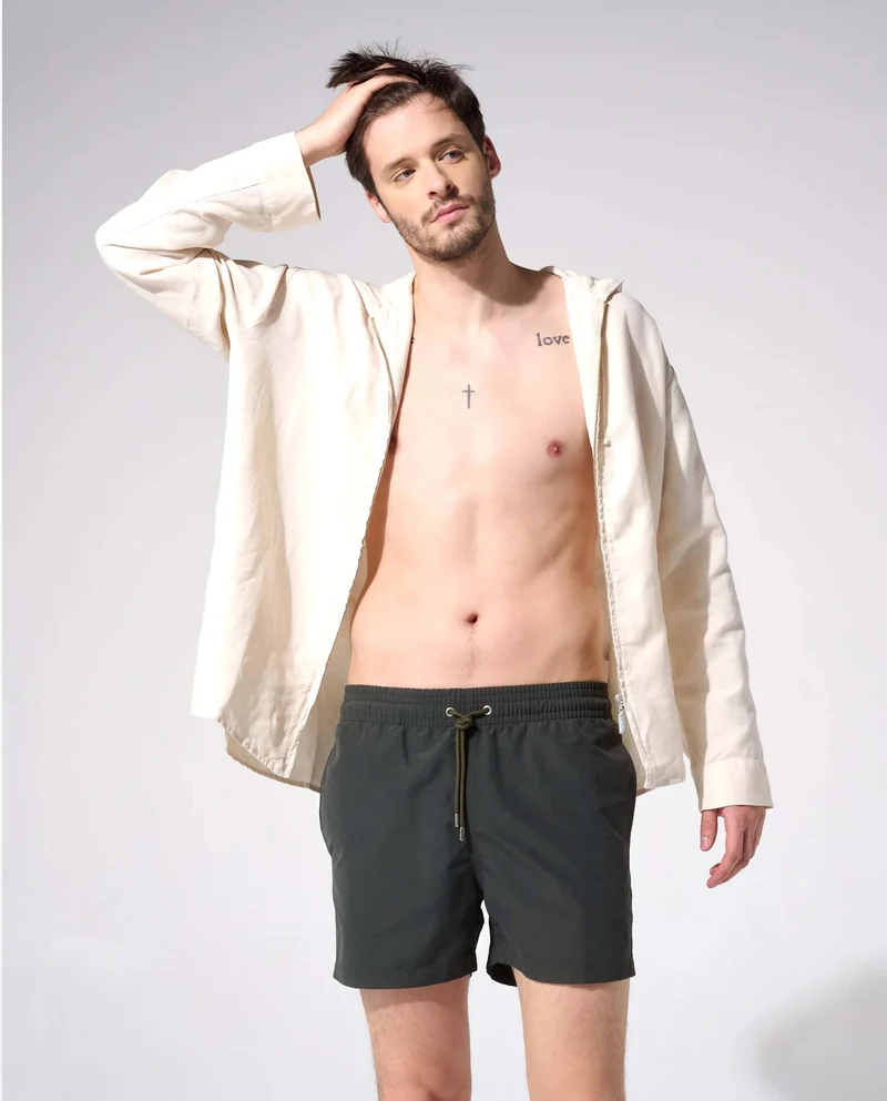 Short de bain uni recyclé