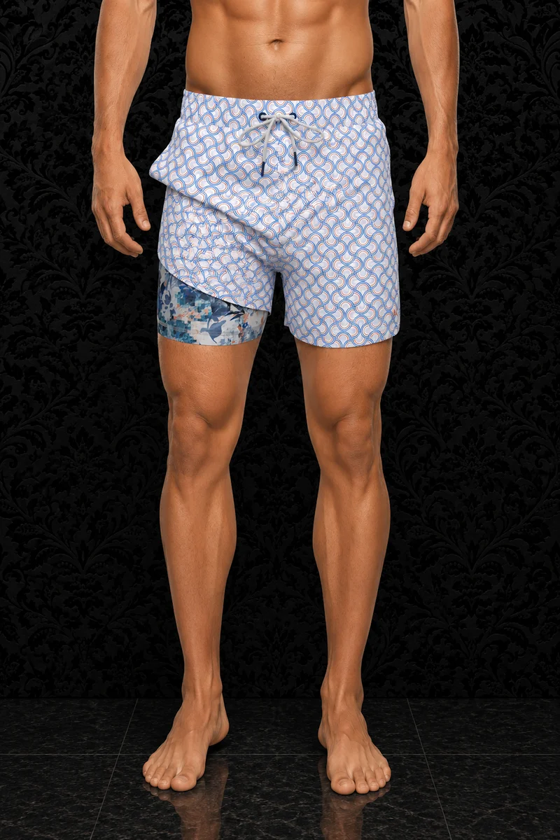 Maillot de bain Manaudou à motif géométrique rétro