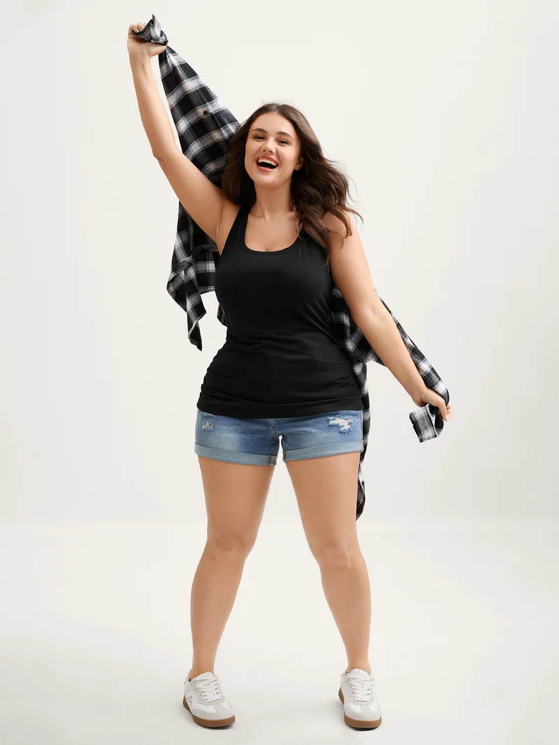Supportive Bra Pleated Fitted Tank Top