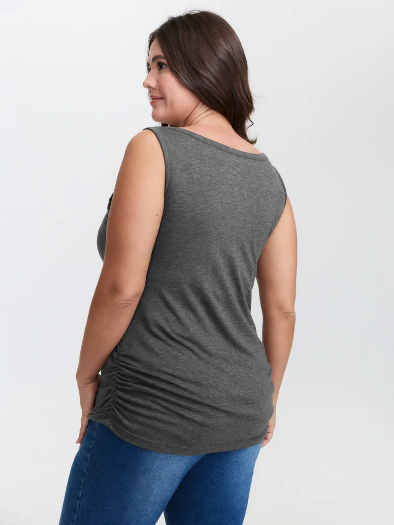 Supportive Bra Pleated Fitted Tank Top