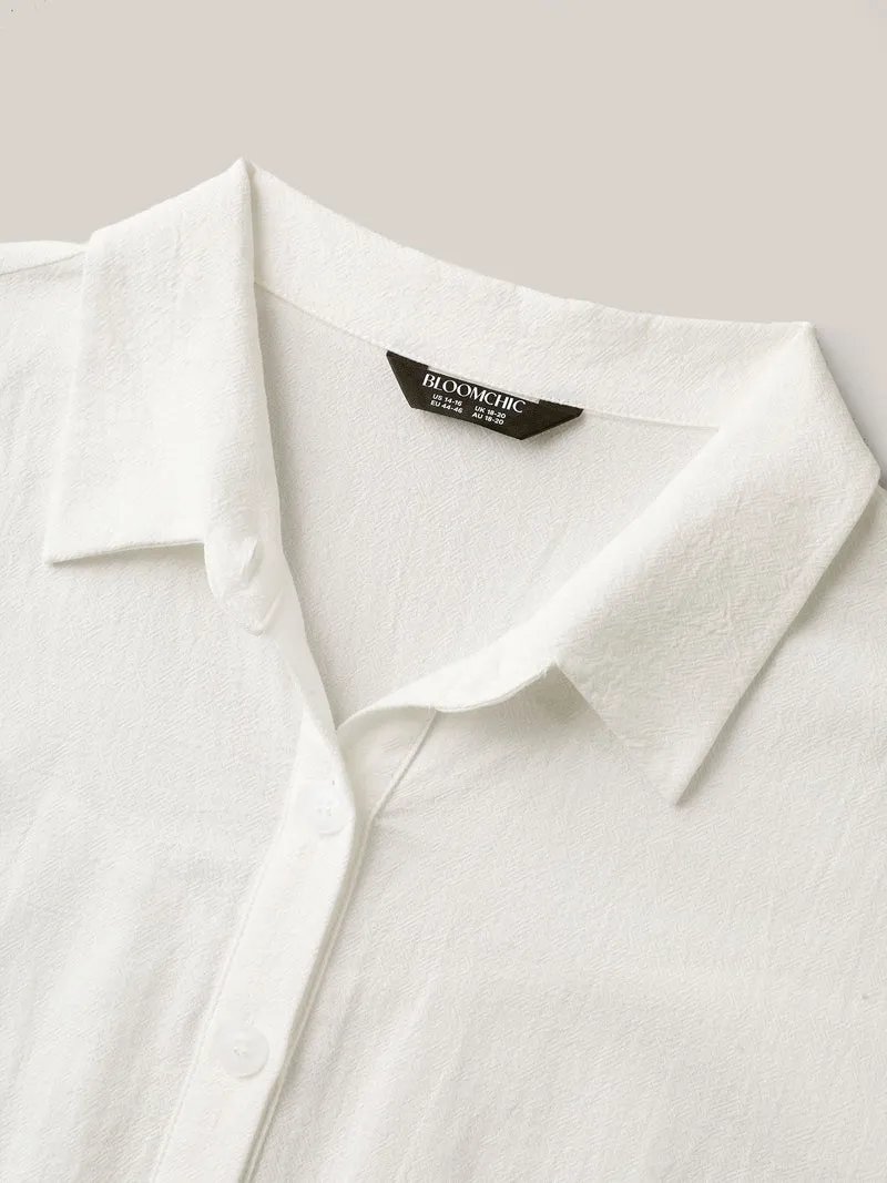 Pure Cotton Ruffled Puffy Sleeve Blouse