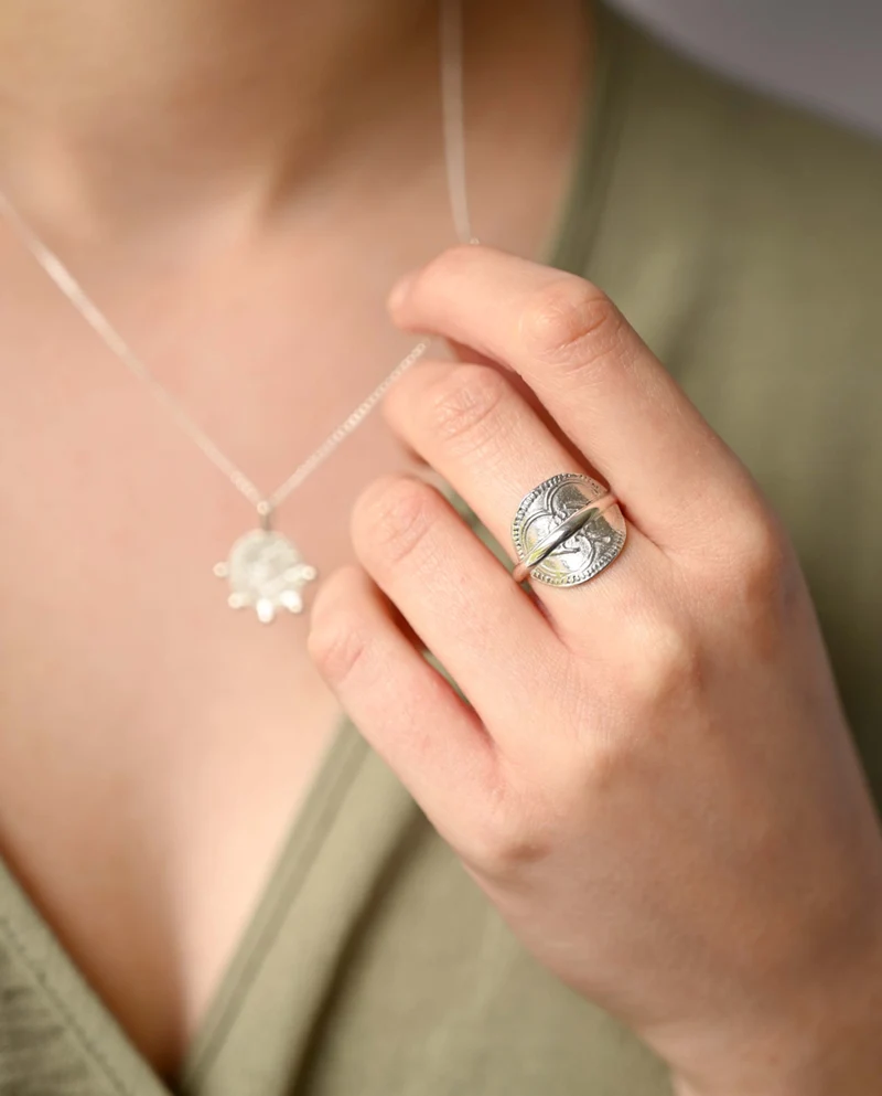 Bague pièce en argent recyclé