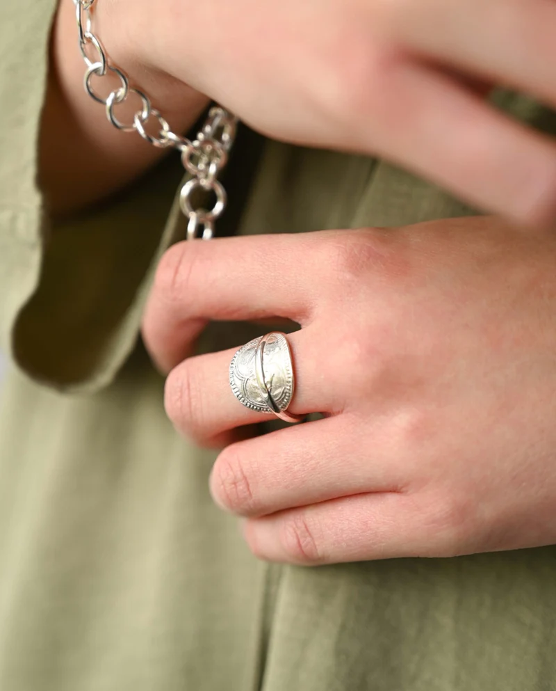 Bague pièce en argent recyclé