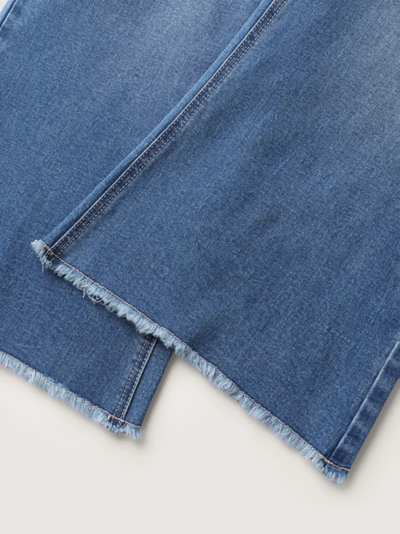 Retro Wash Flared Hem Pockets Jeans