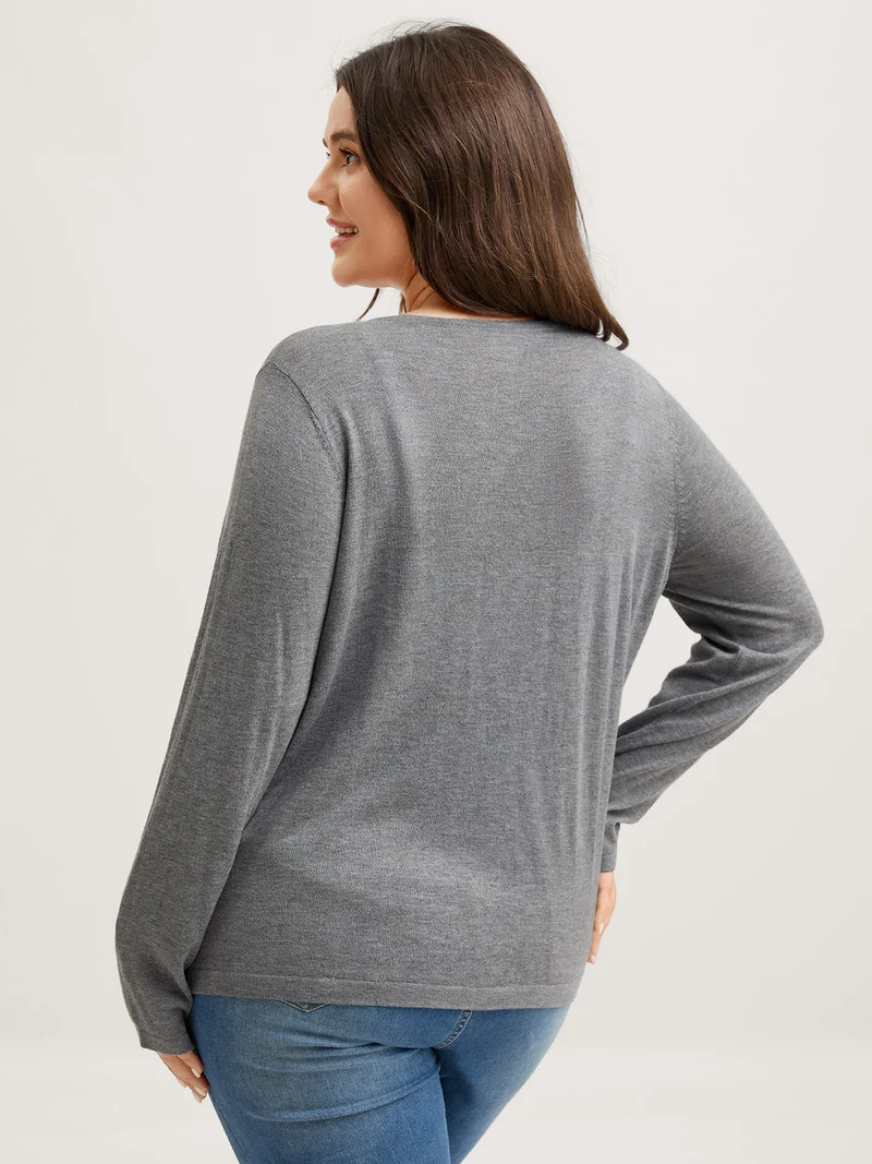 Supersoft Wool Front Tie V-Neck Knit Cardigan
