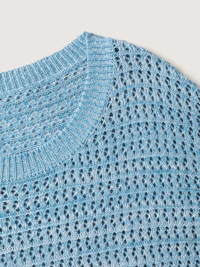 Textured Woven Color Blend Pullover
