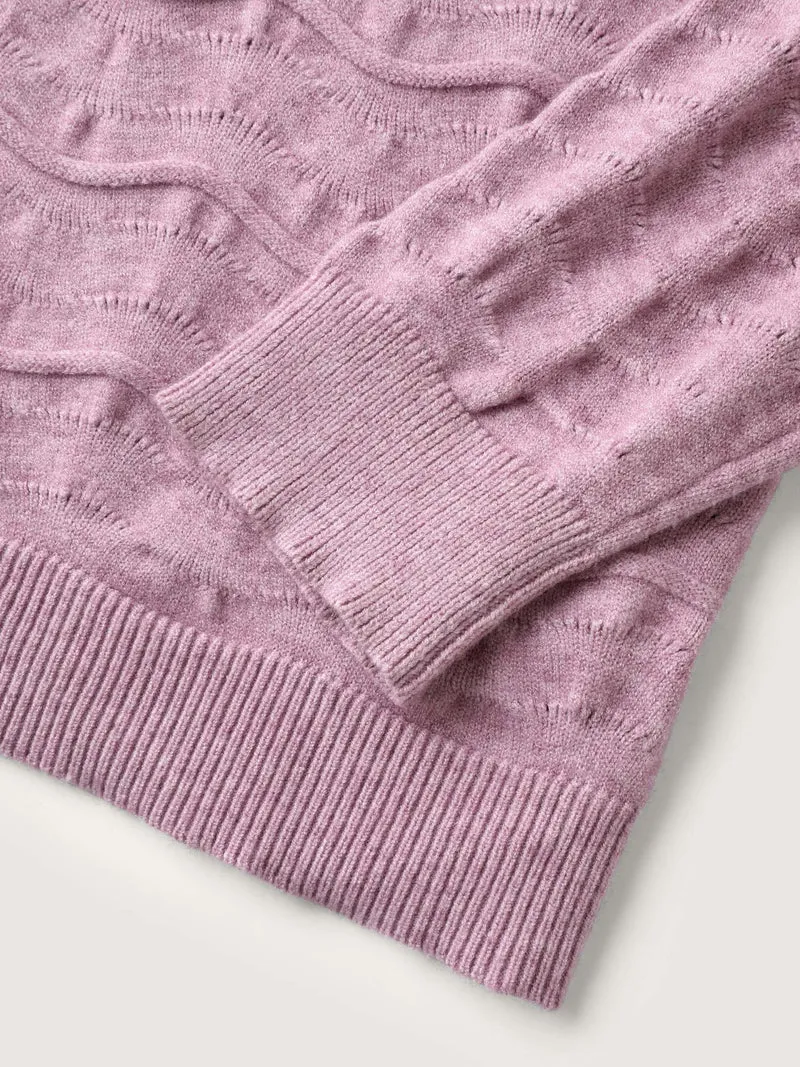 Supersoft Textured Round Neck Cut-Out Pullover
