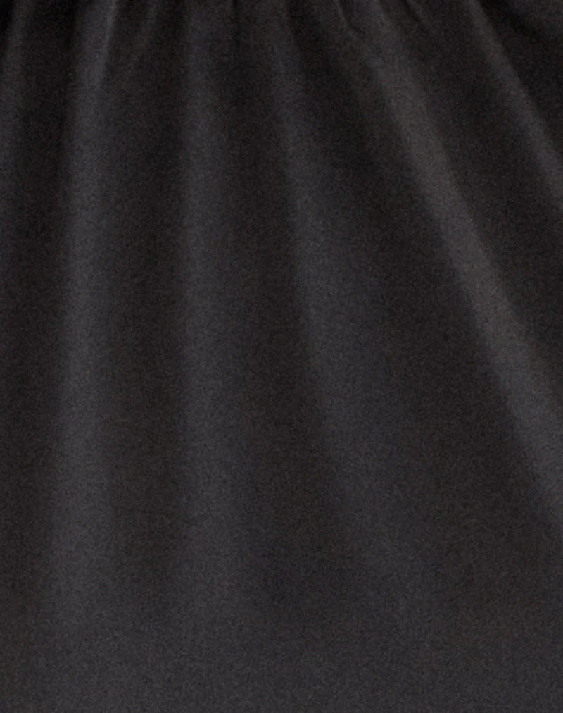 Haut asymétrique dos nu Zephine en satin noir