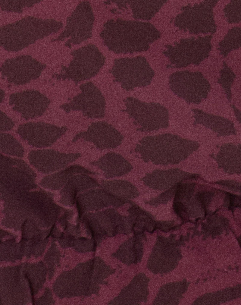Halter-top Reo, motif serpent abstrait, couleur « Windsor Wine »