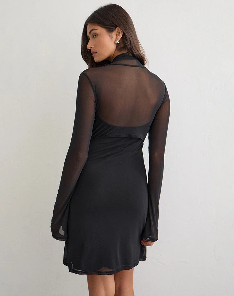 Mini-robe Milan avec boléro en maille noire