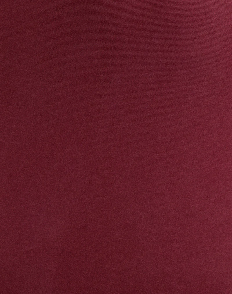 Mini-robe à manches longues Joram en cupro bordeaux
