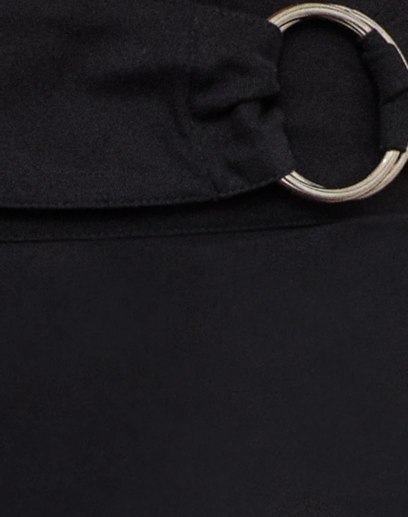 Pantalon Falitasa en twill noir avec boucle