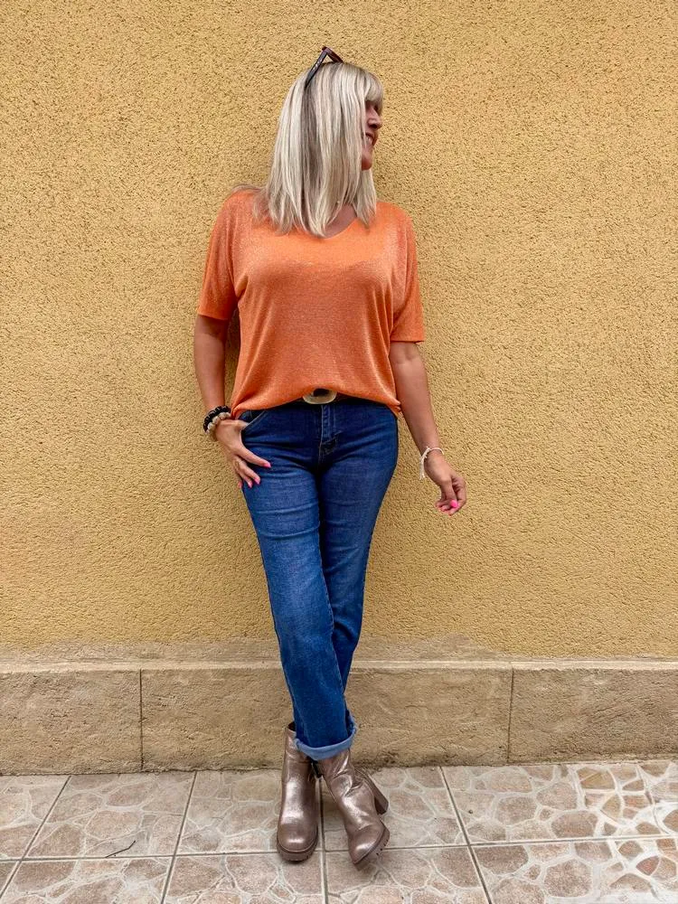 Teeshirt brillant Julio orange