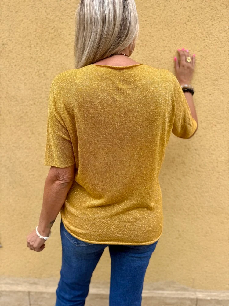 Teeshirt brillant Julio moutarde