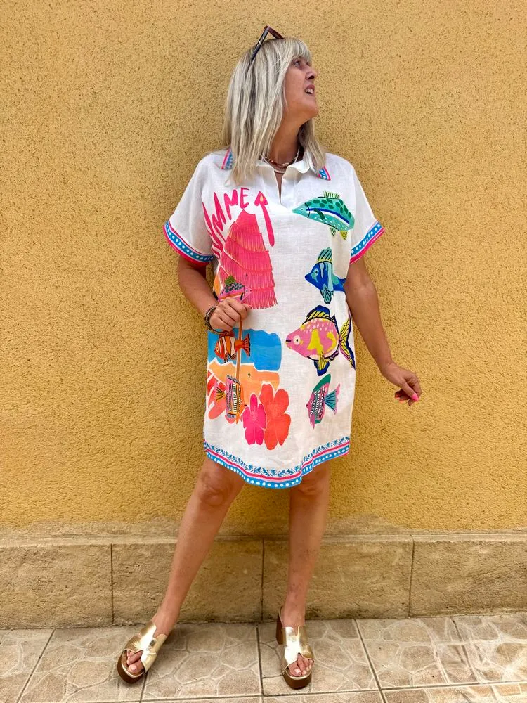 Robe en viscose et lin Lina Summer